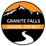 GFSD Logo; orange and black mtn scene